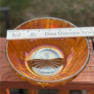 Orange Carnival Glass Bowl